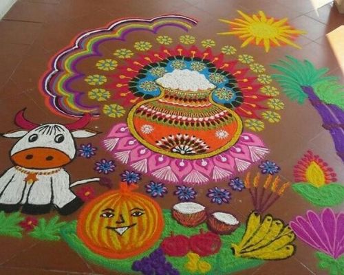 Rangoli design for pongal