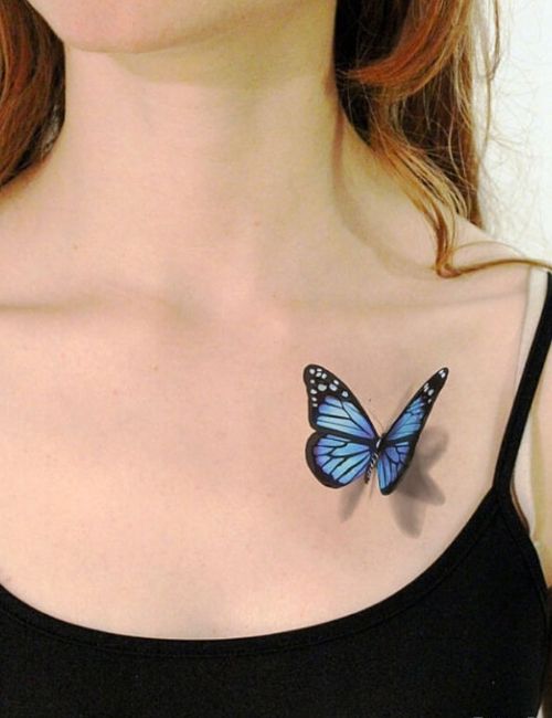 3d Realstic Butterfly Tattoo