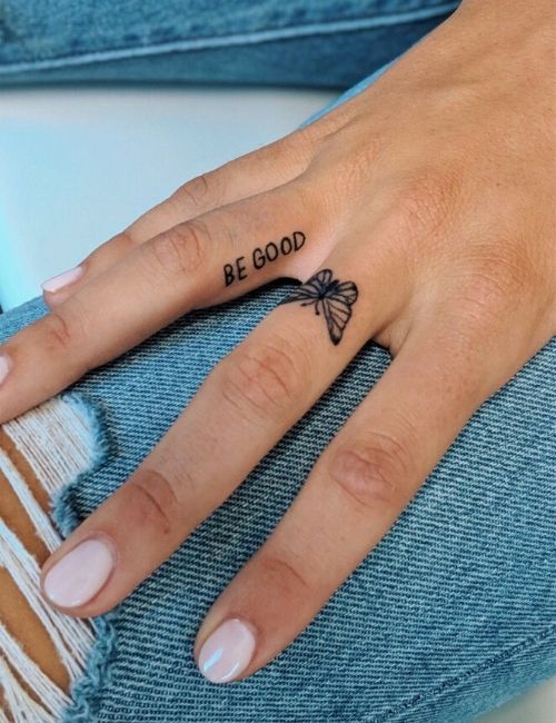 Butterfly on finger