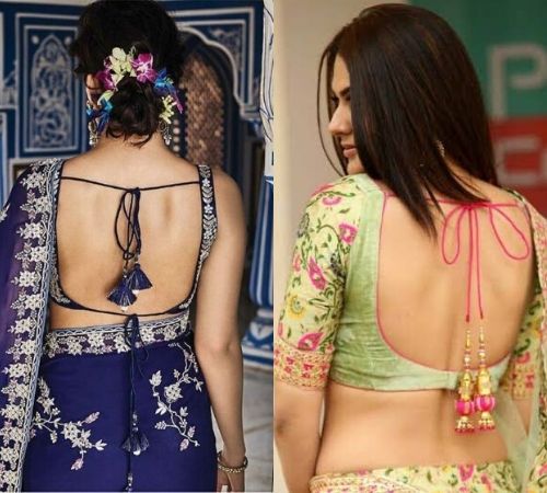 backless blouse design for silk saree