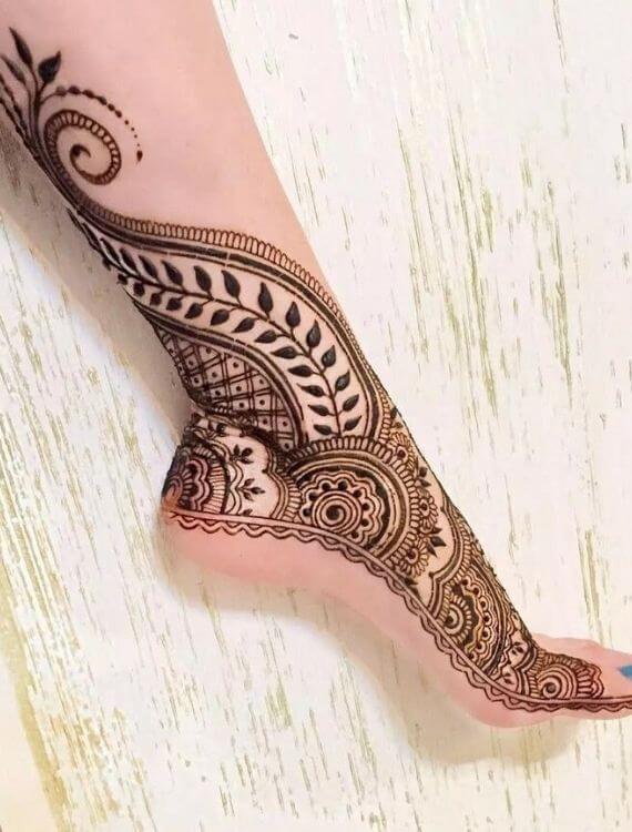 Side Ankle Foot Henna design