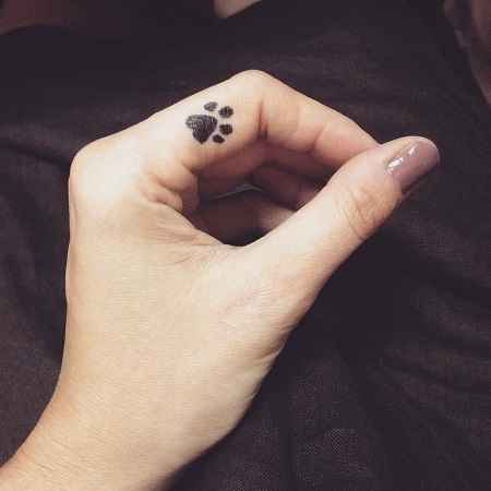 Dog paw small tiny tattoo