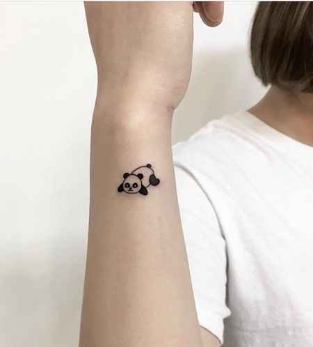 cute small panda tattoo