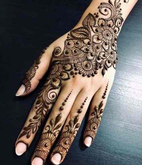 Floral Back Hand Mehndi Designs