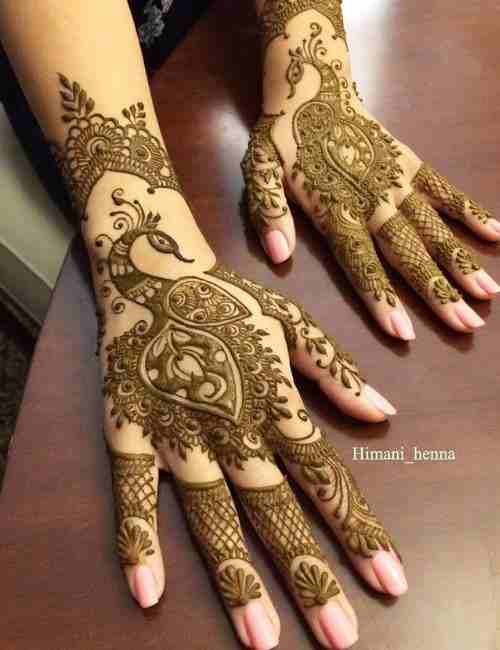 Peacock-Mehndi-Designs on Back Hand